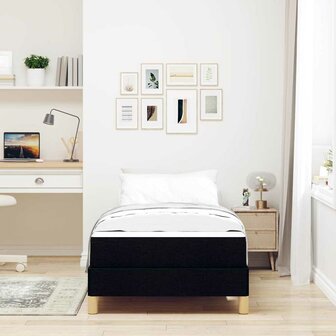Boxspring bed Zwart, Bruin 80 x 200 cm Stof, Engineered Hout 5