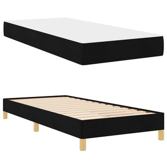 Boxspring bed Zwart, Bruin 80 x 200 cm Stof, Engineered Hout 6