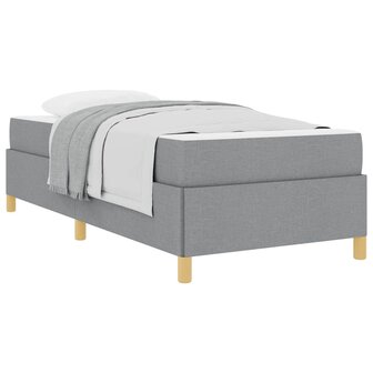 Boxspring bed Lichtgrijs en Wit en Lichtgrijs 90 x 190 cm Stof 3