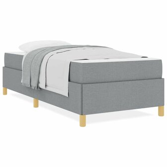 Boxspring bed Lichtgrijs en Wit en Lichtgrijs 90 x 190 cm Stof 4