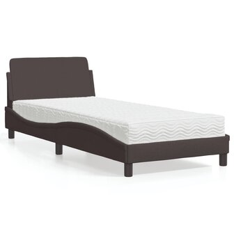 Bed met matras &quot;Dover&quot; stof donkerbruin 90x190 cm 1