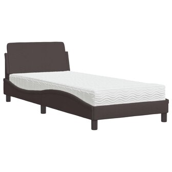 Bed met matras &quot;Dover&quot; stof donkerbruin 90x190 cm 2