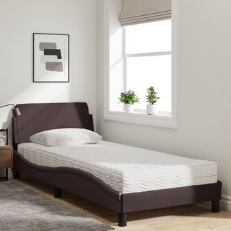Bed met matras &quot;Dover&quot; stof donkerbruin 90x190 cm 3
