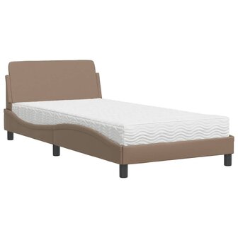 Bed met matras &quot;Dover&quot; kunstleer cappuccinokleurig 100x200 cm 2