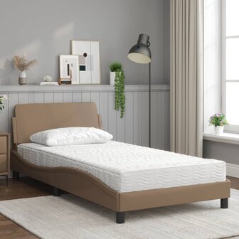 Bed met matras &quot;Dover&quot; kunstleer cappuccinokleurig 100x200 cm 3