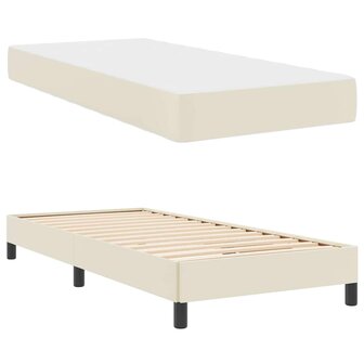 Bed met matras Cr&egrave;me 100 x 200 cm Kunstleer 6