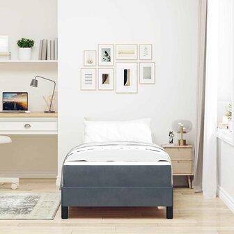 Boxspringbed met matras Donkergrijs 80 x 200 cm Fluweel 5