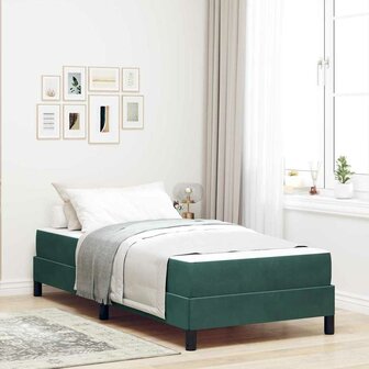 Boxspringbed met matras Donkergroen 90 x 190 cm Fluweel 1