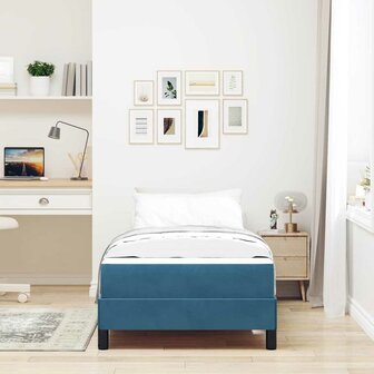 Boxspringbed met matras Donkerblauw 100 x 200 cm Fluweel 5