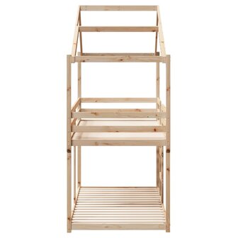 Stapelbed 75x190 cm met dak massief grenenhout 7