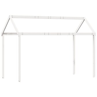 Stapelbed met bedhuis massief grenenhout wit 80x200 cm 6