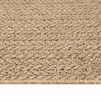 Vloerkleed ZIZUR beige binnen en buiten 60x110 cm jute look 7