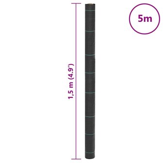 Worteldoek 1,5x5 m polypropeen zwart 8
