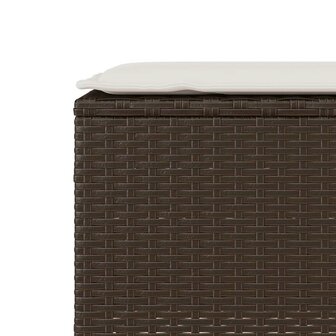 Tuinbank met kussen 110x30x40,5 cm poly rattan bruin 7