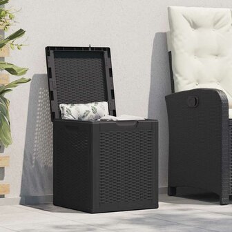 Tuinbox 90 L PP rattan zwart 1