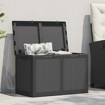 Tuinbox 180 L PP rattan zwart 1