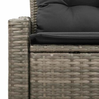 2-Persoons Loungebank met Kussens - Grijs - Poly Rattan 5