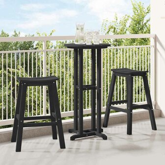 3-delige Tuinbarset HDPE zwart 1