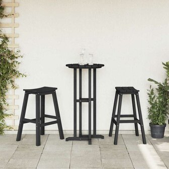 3-delige Tuinbarset HDPE zwart 4