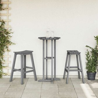 3-delige Tuinbarset HDPE lichtgrijs 4