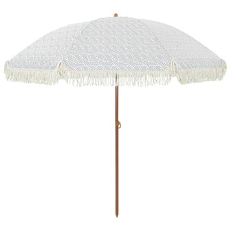Parasol Grijs en Wit &Oslash; 205 x 209 cm Staal 2