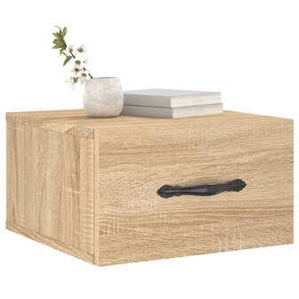 Nachtkastje wandgemonteerd 35x35x20 cm sonoma eikenkleurig 3