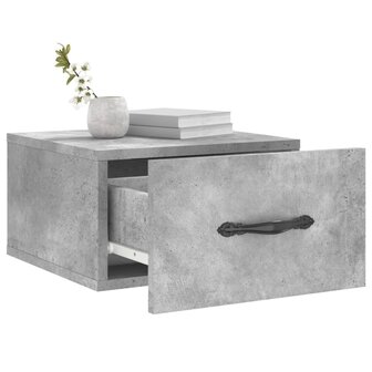 Nachtkastje wandgemonteerd 35x35x20 cm betongrijs 4
