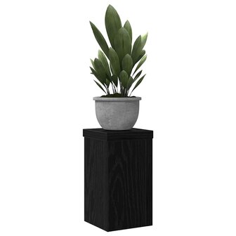Plantenstandaarden 2 stuks Zwart Eiken 10x10x18 cm Geengineerd Hout 2