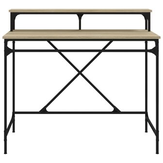 Bureau 100x50x90 cm bewerkt hout en ijzer sonoma eikenkleur 5