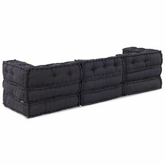 Poef 3 st modulair stof antraciet 7
