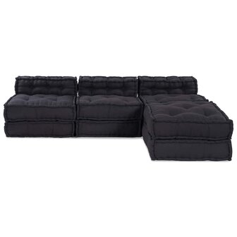 Poef 4 st modulair stof antraciet 7