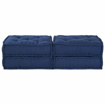 Poef 2 st modulair stof indigo 4