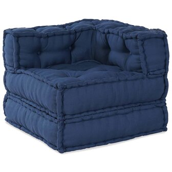 Poef modulair 70x70x54 cm stof indigo 6