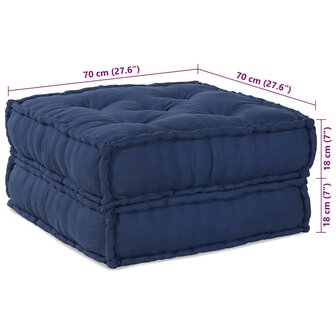 Modulaire Poef in Indigo - 70x70x36 Stof 8