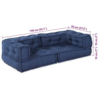 Modulaire poef Indigo 140x70x36 stof 8