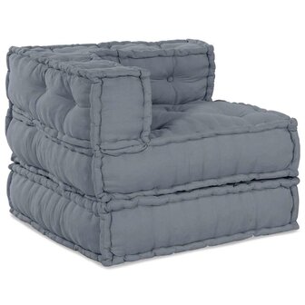 Poef modulair 70x70x54 cm stof grijs 1