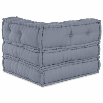 Poef modulair 70x70x54 cm stof grijs 4