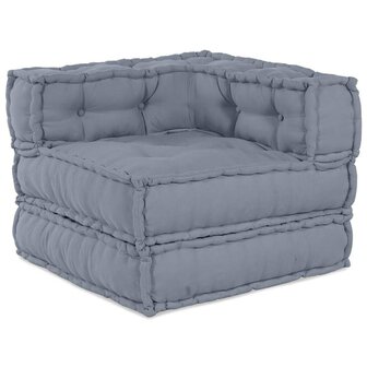 Poef modulair 70x70x54 cm stof grijs 6