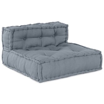 Poef modulair 70x70x54 cm stof grijs 1