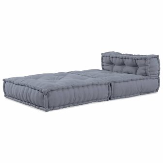 Poef modulair 70x70x54 cm stof grijs 2