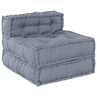 Poef modulair 70x70x54 cm stof grijs 5