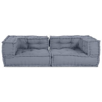 Grijze Modulaire Poef 140 x 70 x 36 cm 3