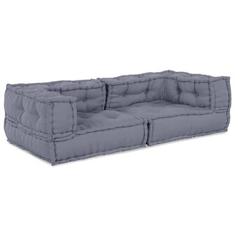 Grijze Modulaire Poef 140 x 70 x 36 cm 4