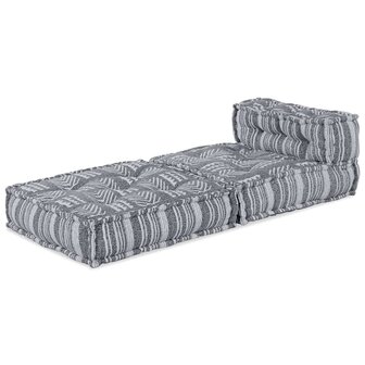 Poef modulair 70x70x54 cm stof grijs 1