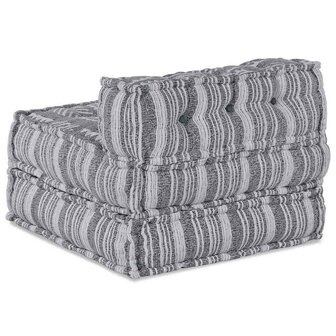 Poef modulair 70x70x54 cm stof grijs 4