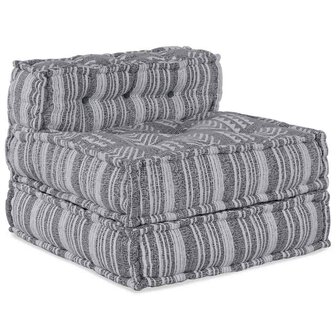 Poef modulair 70x70x54 cm stof grijs 5