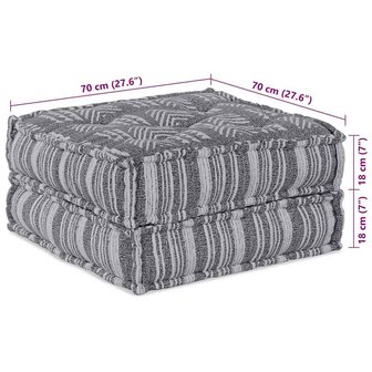 Modulaire Poef in Grijs - 70x36 cm 7