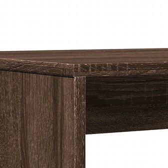 3-delige Eettafel en bankenset bewerkt hout bruin eikenkleur 8