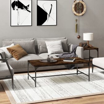 Salontafel 100x50x35 cm bewerkt hout gerookt eikenkleurig 1