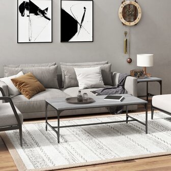 Salontafel 100x50x35 cm bewerkt hout grijs sonoma 1
